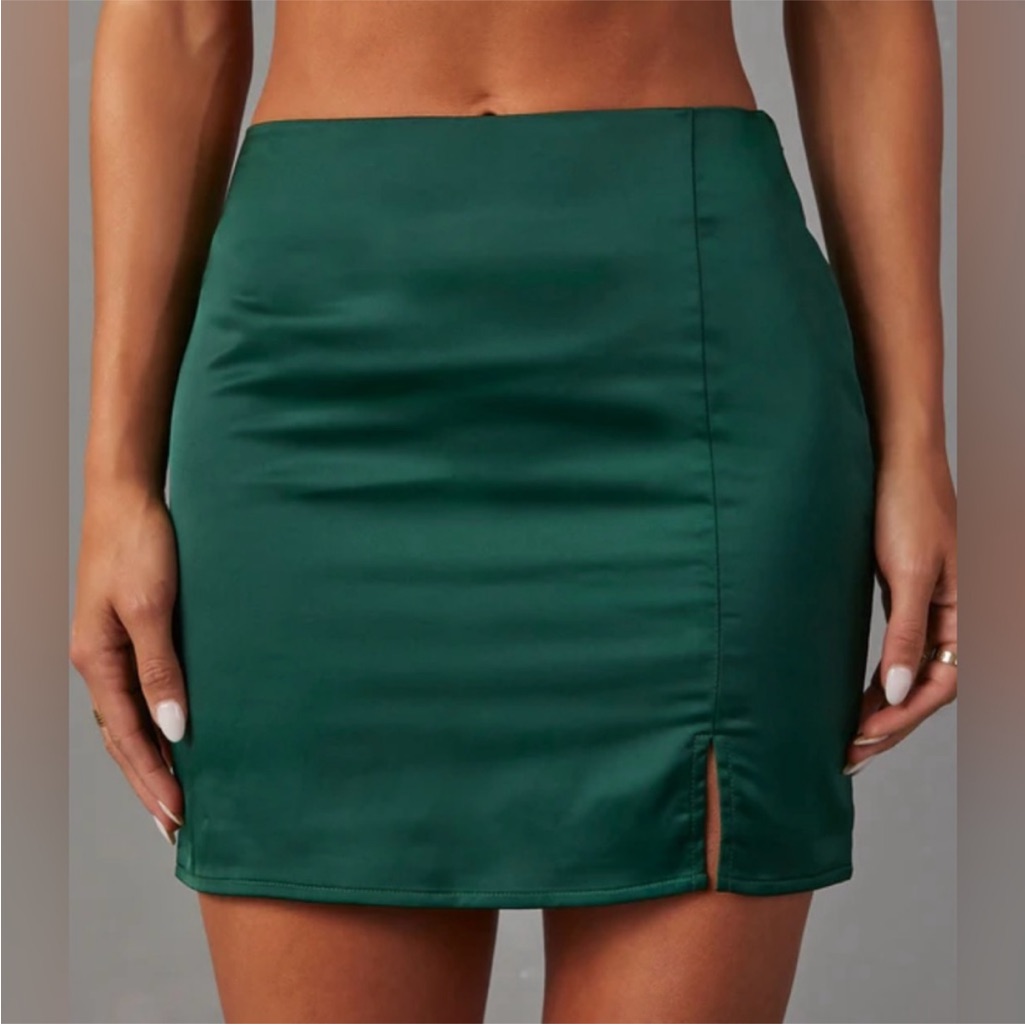 Satin Emerald Mini Shirt